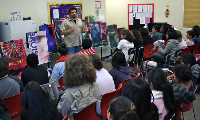 Neal Shusterman, the author of the "Unwind" and "Everlost" series, spoke to about 50 students on Wednesday and answered questions about his popular books. He also spoke about writing a screenplay for "Unwind." 