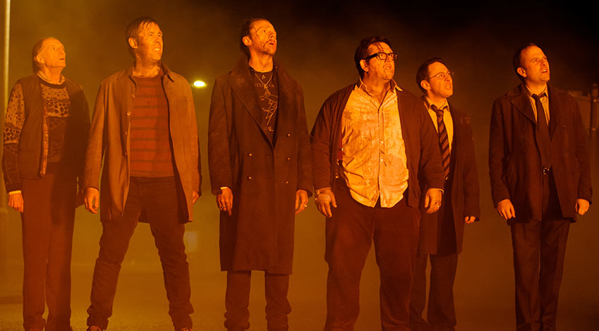 Photo from theworldsendmovie.co.uk "The World's End" is a movie filled with pubs and robots.