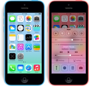 The new iPhone 5c comes in five different colors. Photo from Apple.com