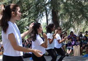 Members of the drill team peform their routine in the Grove for a captive audience on the May 16 Fiesta Friday. Photo by Jake Dobbs.