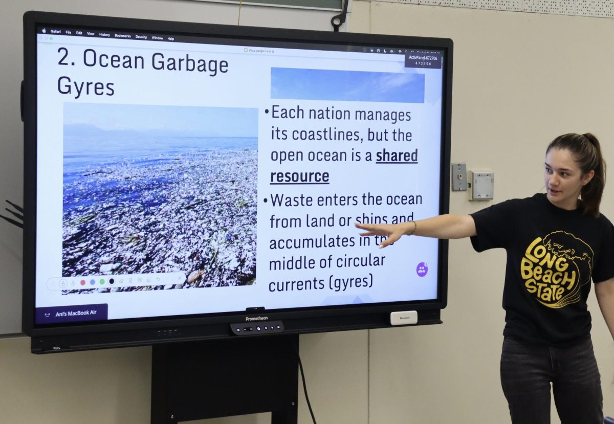 Science teacher Ani Zohrabyan teaches her period 2 AP Environmental Science class about the Tragedy of the Commons on Aug. 15. 