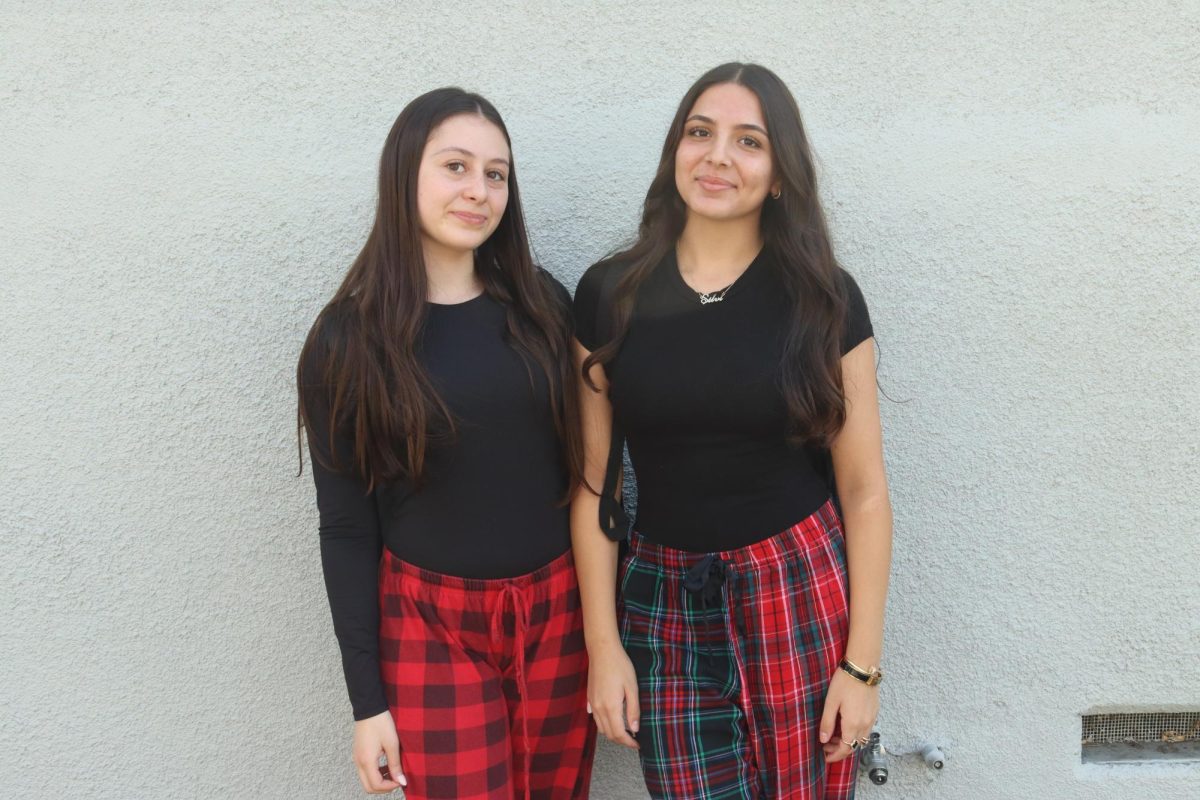 Freshman Silvi Khevoyan and Alina Knayzan dress up in pajamas for Pajama Day on Oct. 7.