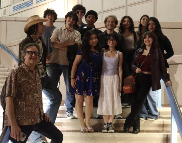 Media club students and chaperones take a photo outside of the Student Television Network Convention on March 1. The photo was taken right after the opening ceremony where the convention officially kicked off.